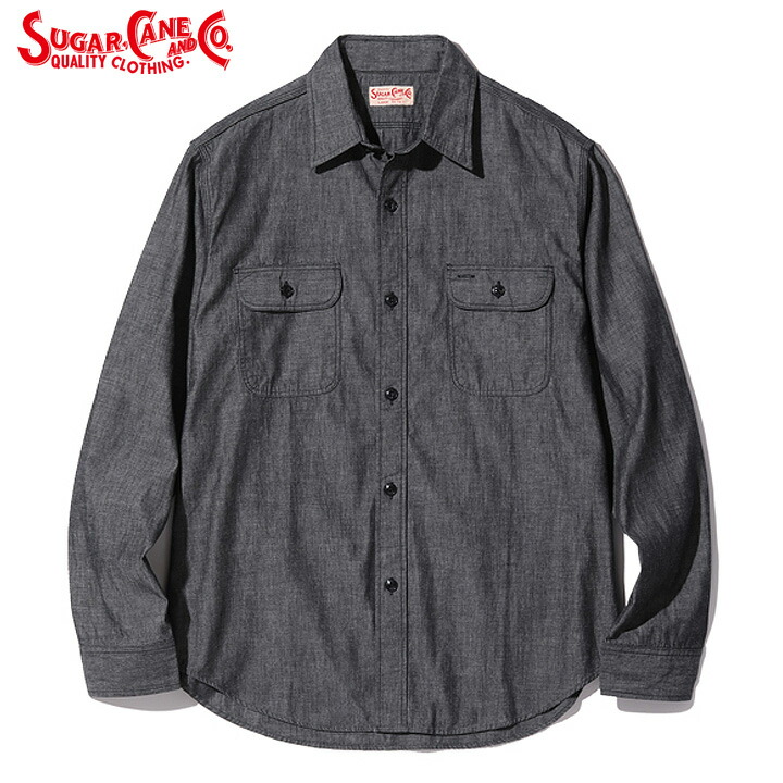 楽天市場】SUGAR CANE シュガーケーン【SC29159】【BLACK CHAMBRAY L/S