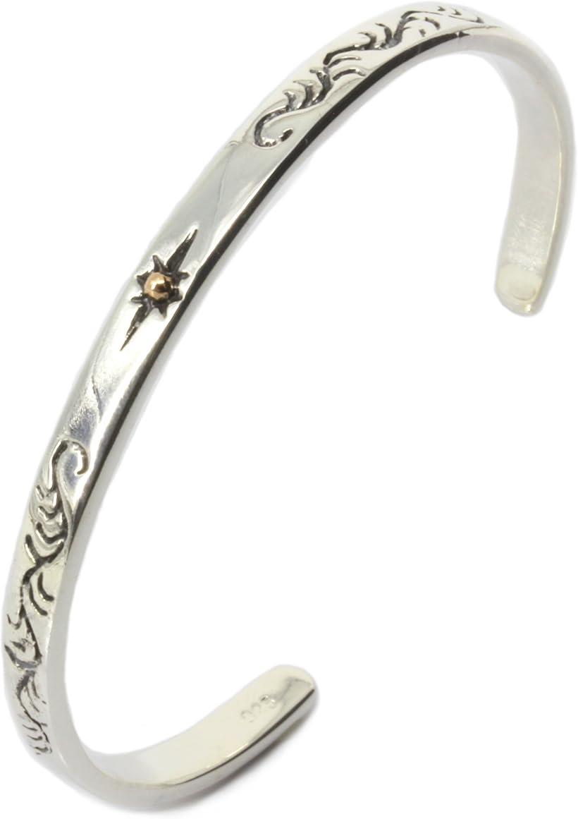 楽天市場】シルバー 925 バングル ブレスレット ゴールドサン