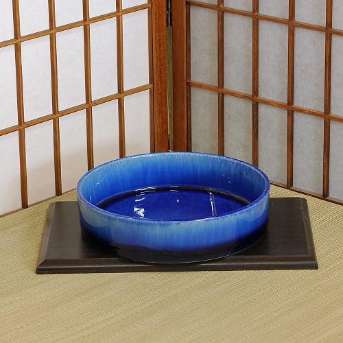 楽天市場】信楽焼 水盤 黒釉 マット 切立 丸 8号 生け花 花器 池坊