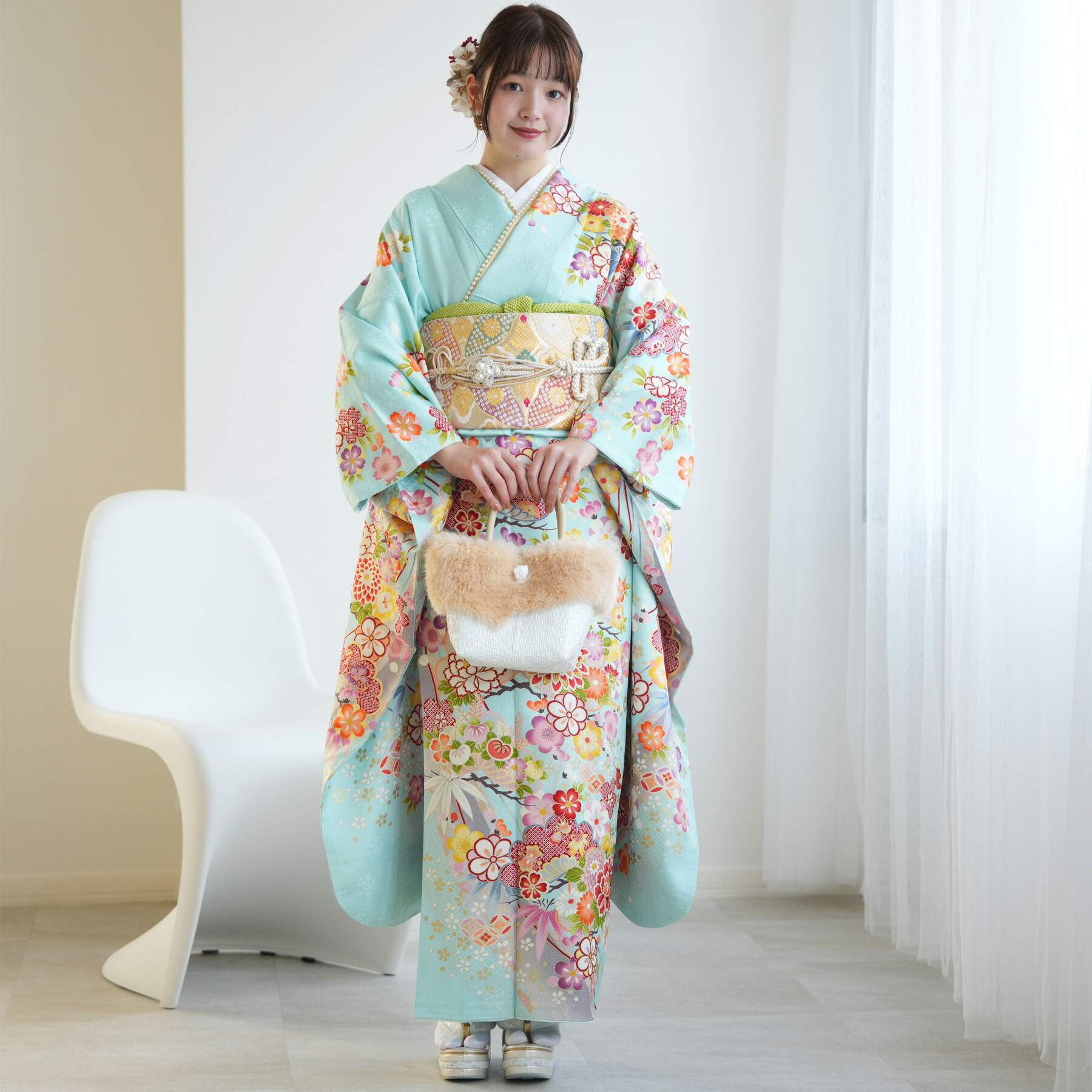 楽天市場】【レンタル】【振袖 正絹着物+正絹袋帯 21点セット 絵羽