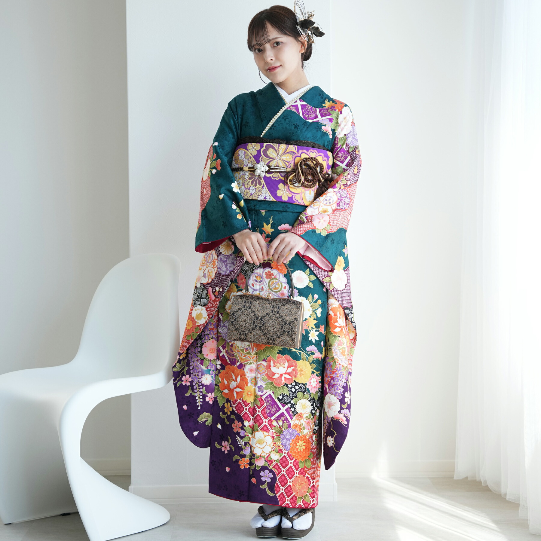 楽天市場】【レンタル】【振袖 正絹着物+正絹袋帯 21点セット 絵羽