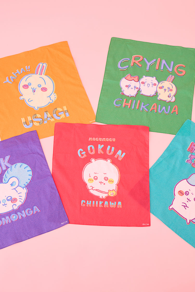 ちいかわ バンダナ レトロ印刷風 ちいかわ ピンクのページ