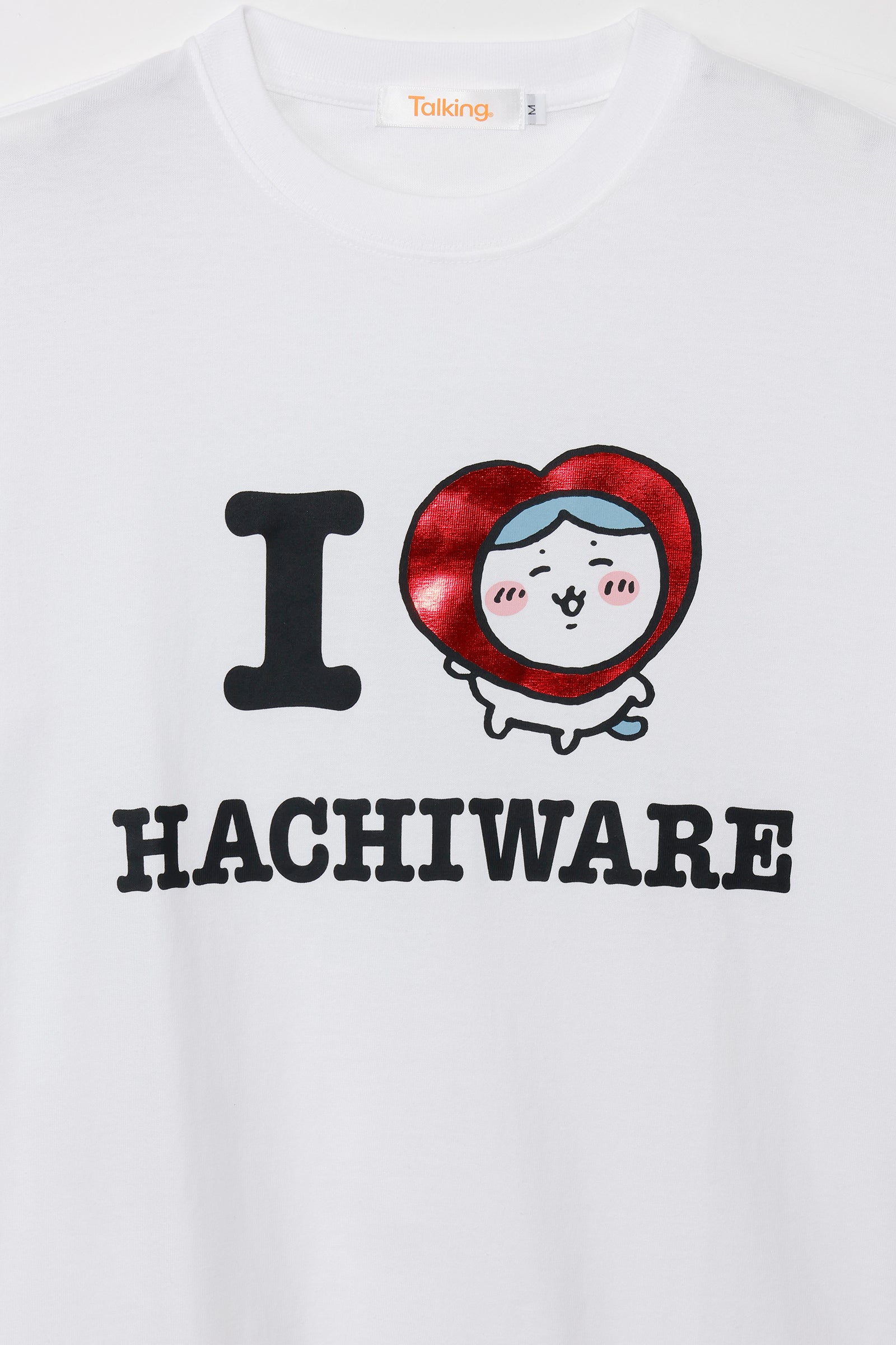 ちいかわ 長袖Tシャツ I LOVE HACHIWARE ホワイト