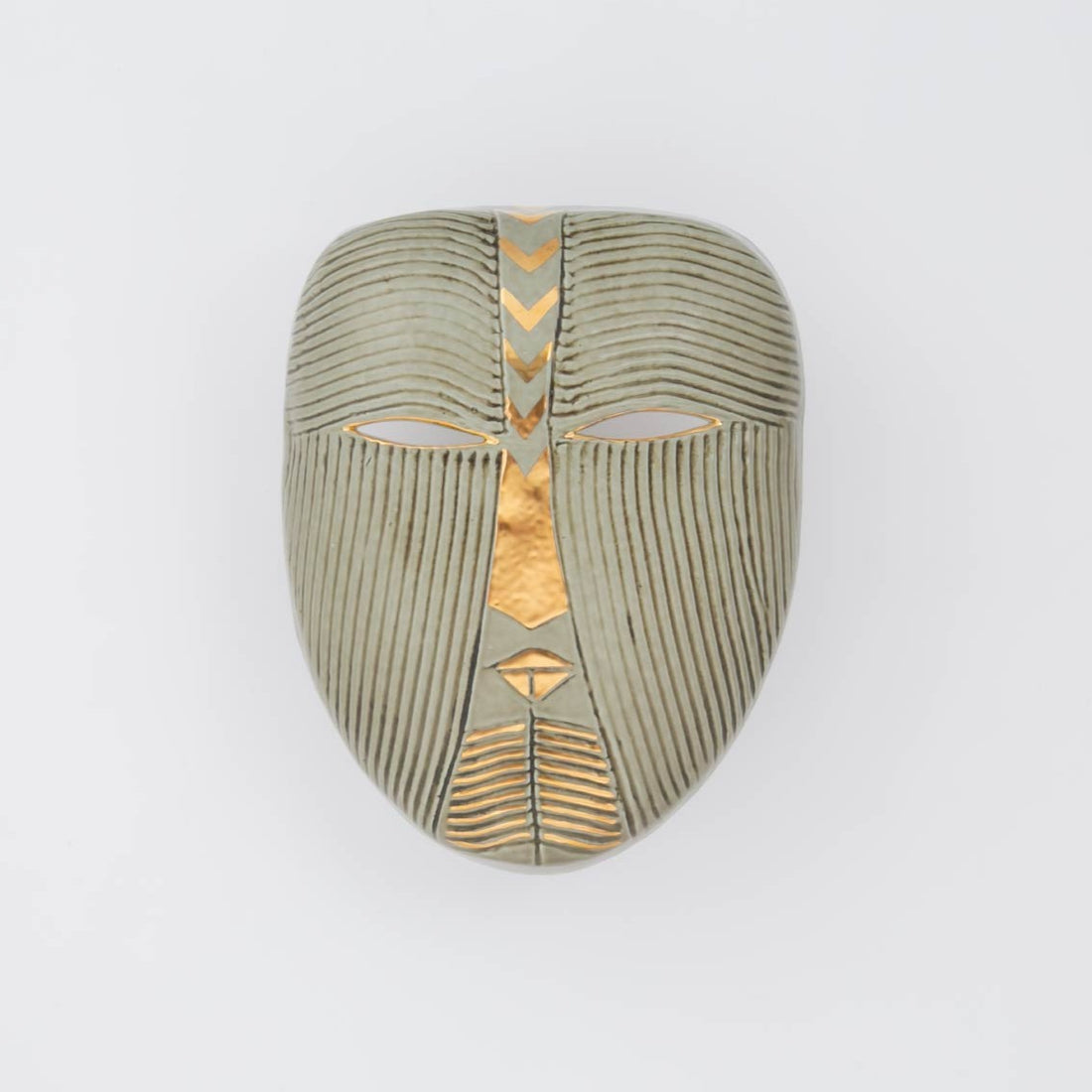 アフリカの祈りのマスク（グリーン）