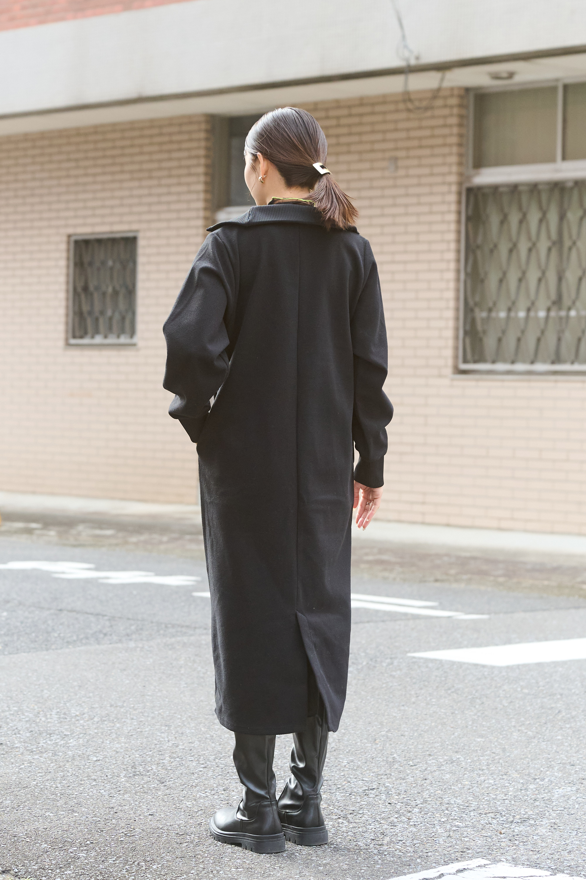 圧縮起毛ステンニットワンピース - YEVS