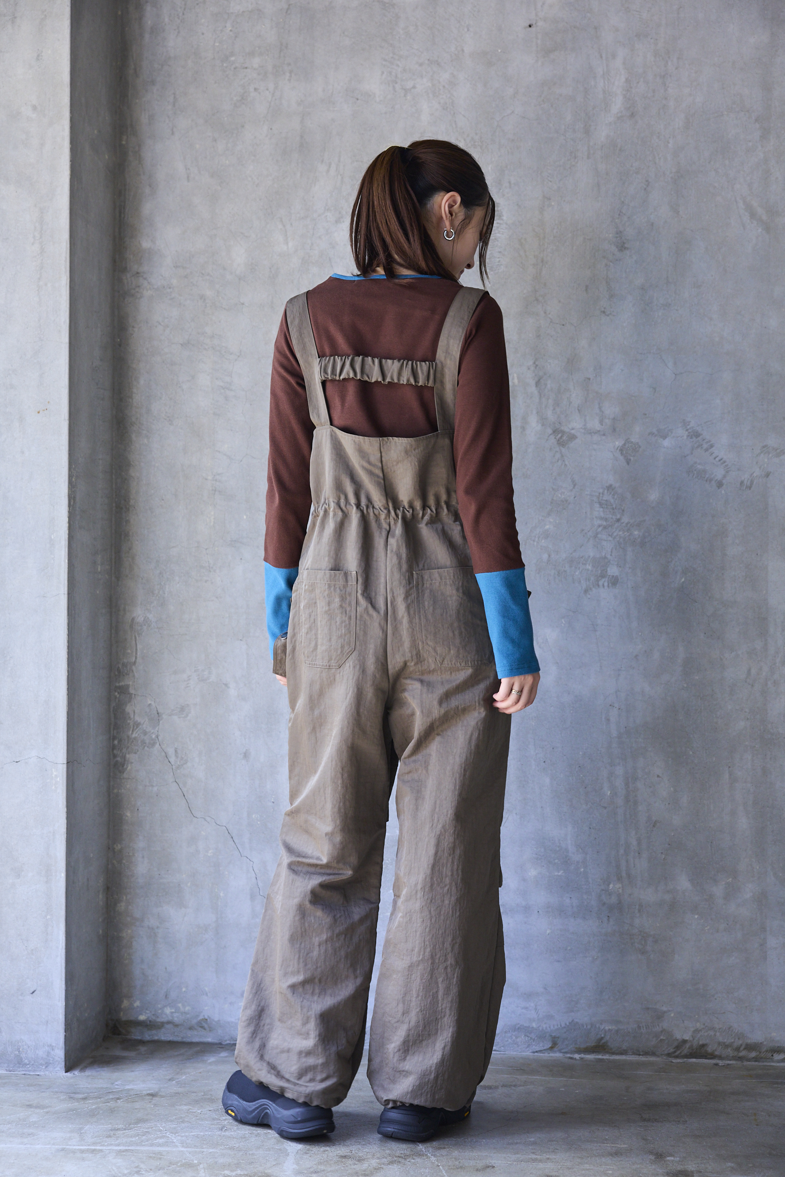 フロントZIPウエストギャザーサロペット - YEVS