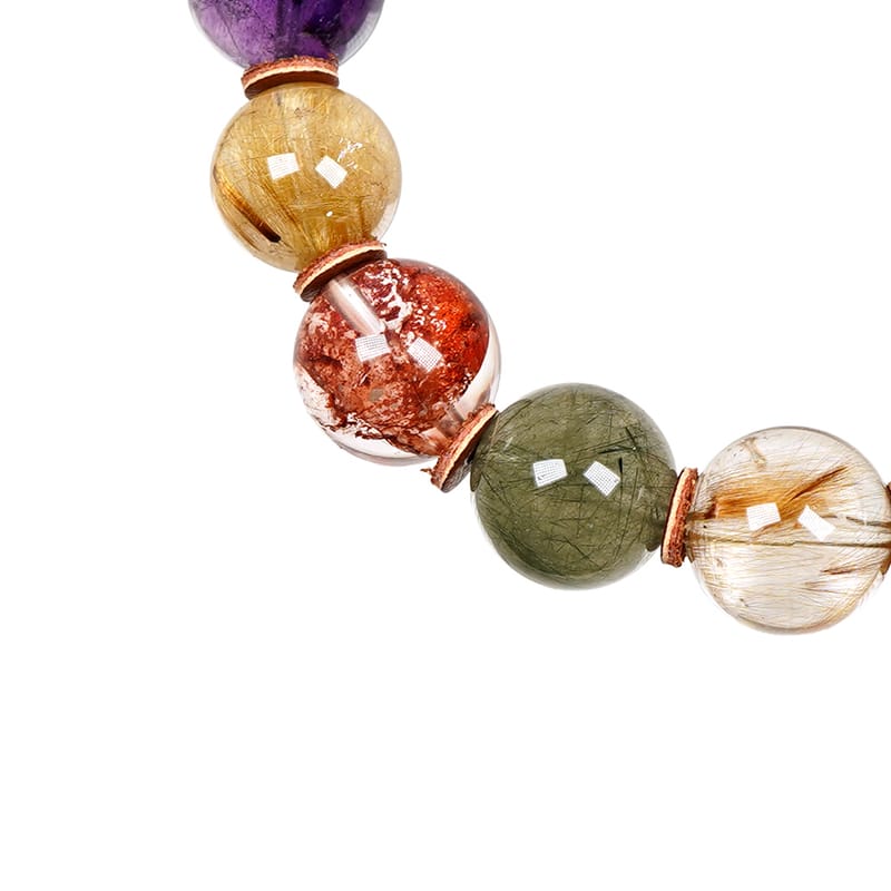 彩寶礦石頂級極淨多寶水晶40g 水晶手珠｜日本彈力繩