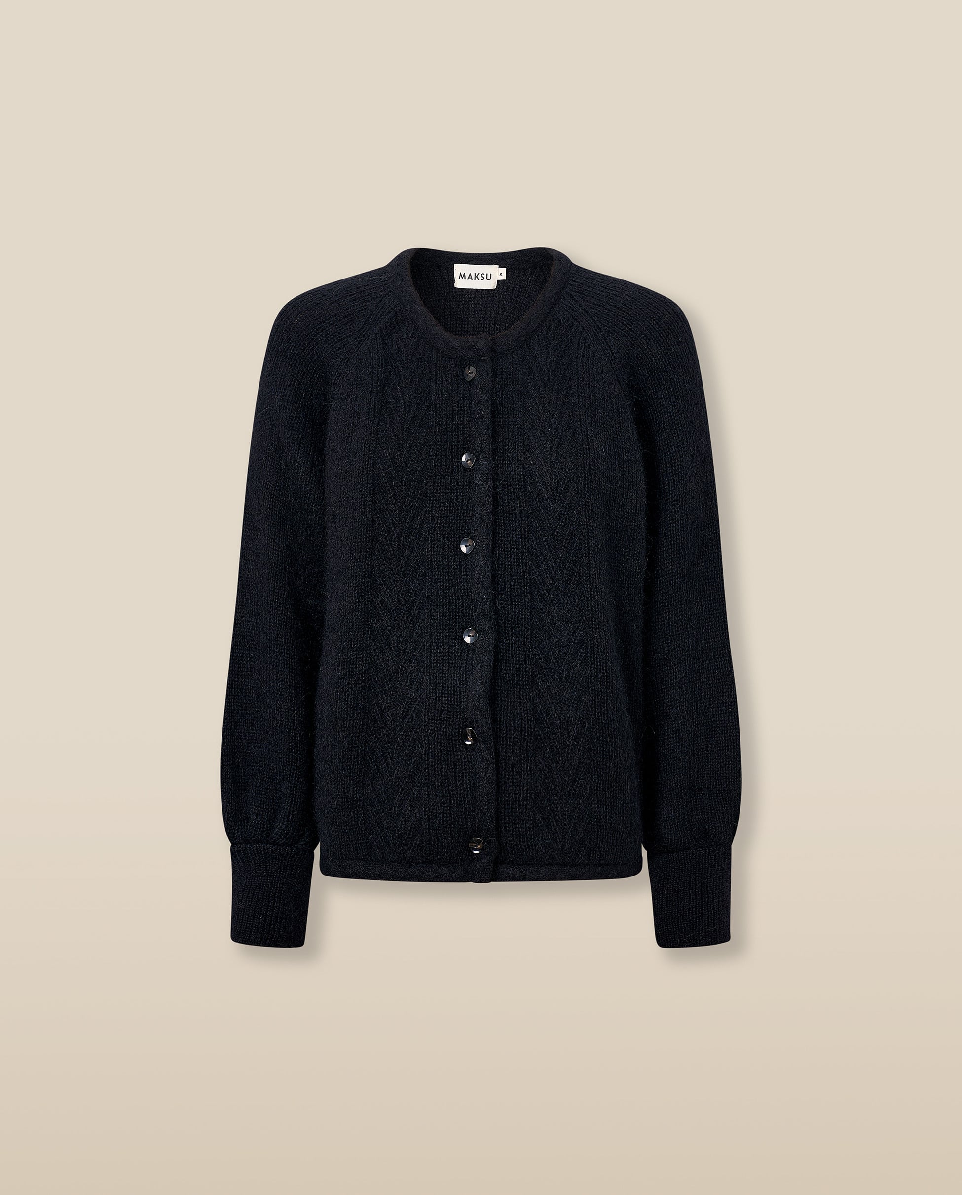 CLAIRE | Black Mohair Wool Knit Cardigan – MAKSU