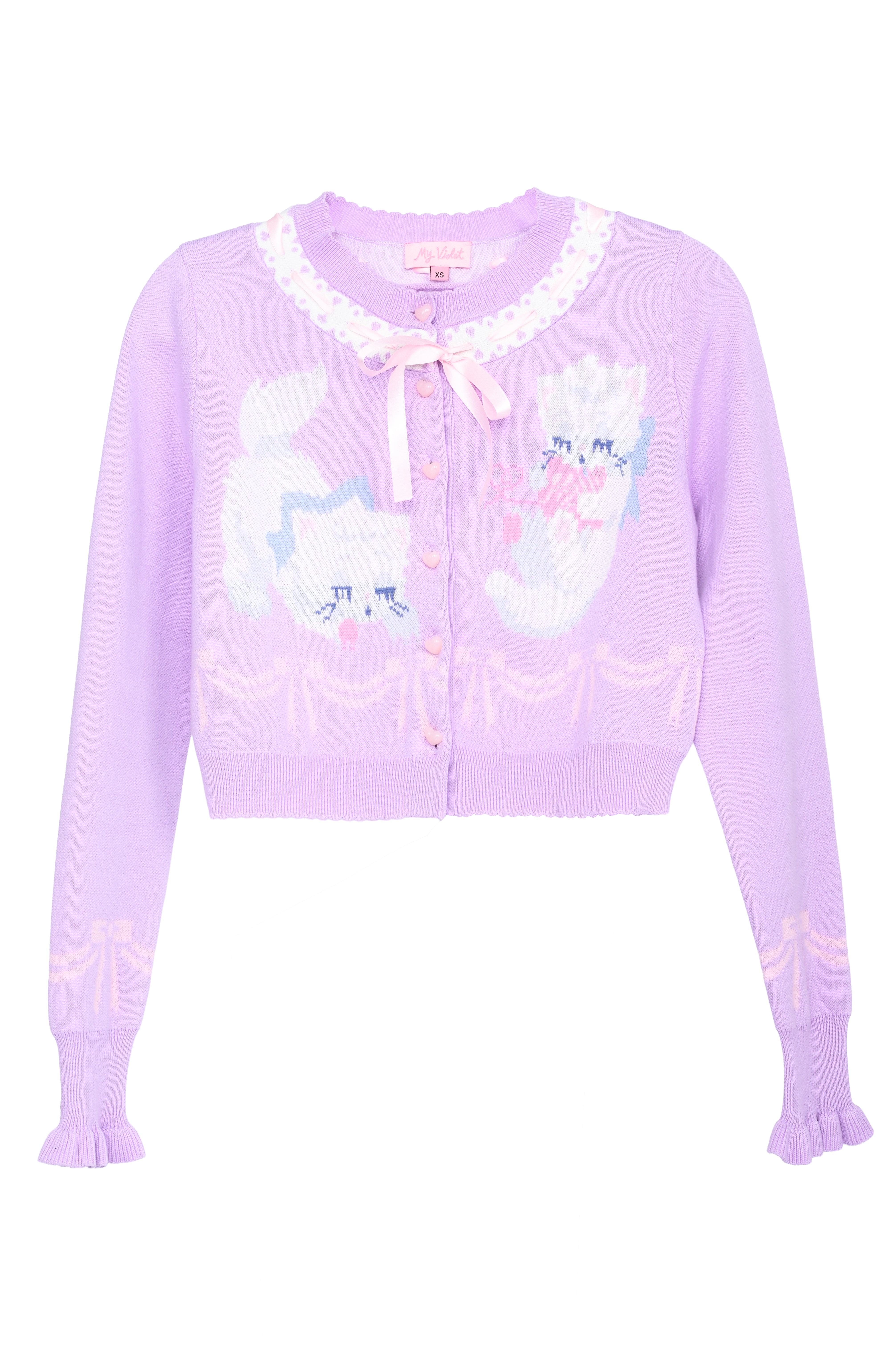 Sleepy Kittens Cropped Cardigan - Lilac – My Violet