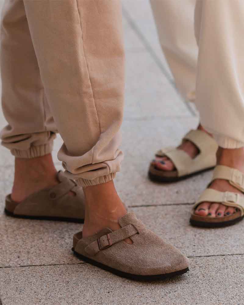 Birkenstock Boston SFB for Men - Taupe Suede | Sole Food