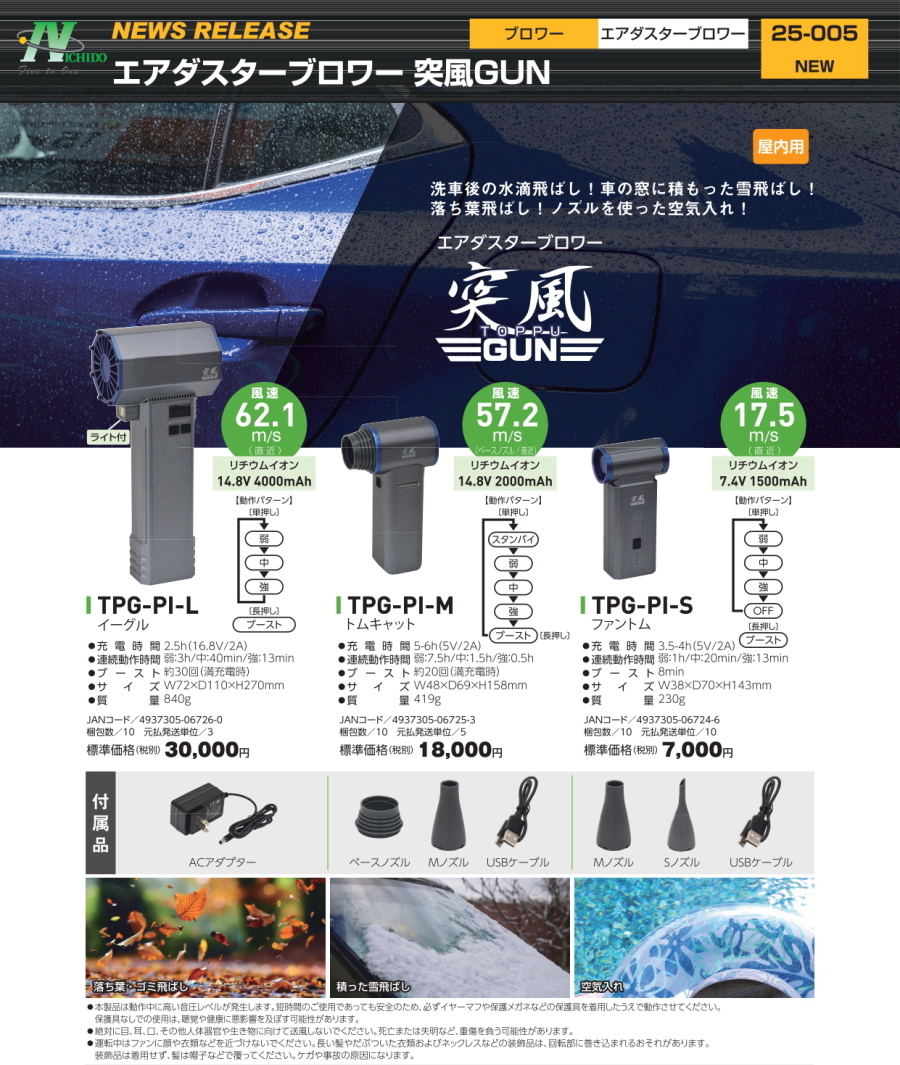 日動工業 日動 突風GUN エアダスターブロワー イーグル TPG-PI-L 空気