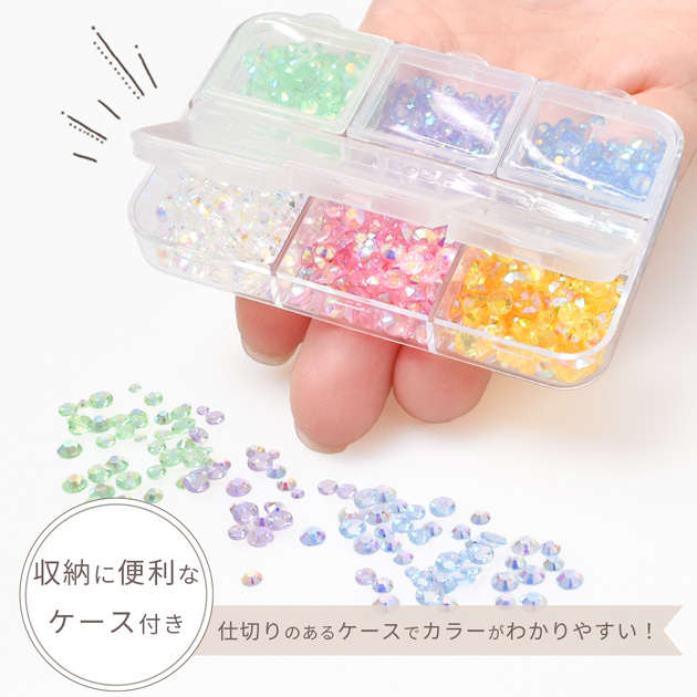 MY mama デコパーツ ビジュー アクリル ライン ストーン オーロラ