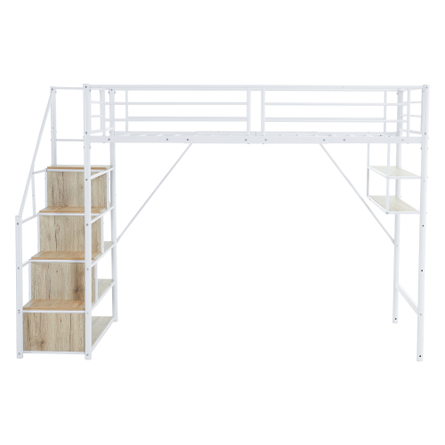 BTM 【階段タイプ】ロフトベッド 階段付き シングル パイプベッド 分離