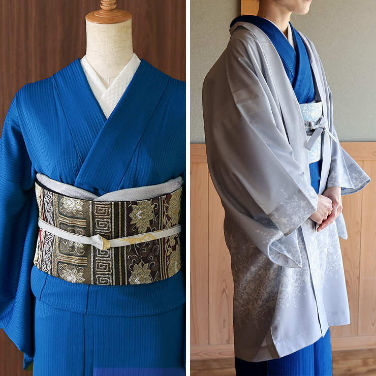 洗える 色無地 袷 仕立て上がり 日本製 東レ（ロイヤルブルー S M L