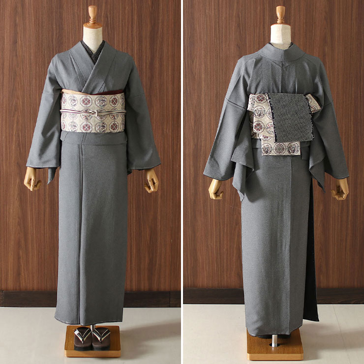 TORAY（東レ） 洗える着物 単衣 街着屋 江戸小紋 鮫小紋 黒色 M L