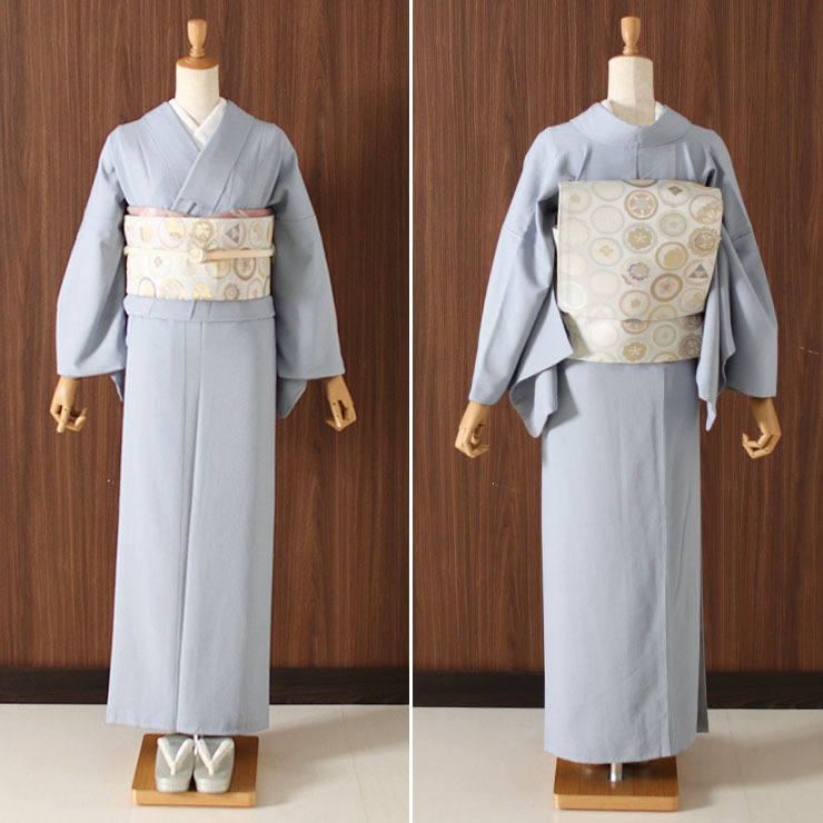 洗える 江戸小紋 フルオーダー 反物 鮫小紋 錆浅葱 青色 水色 ブルー