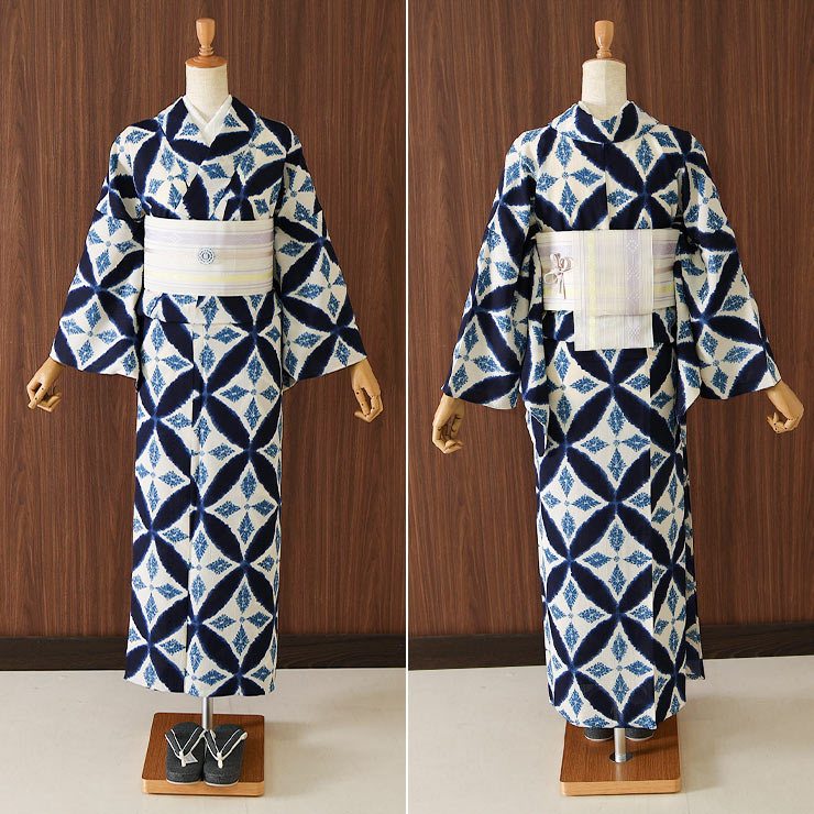 本場筑前「博多織」紗夏帯 - 献上柄 華皿 (白×薄紫) 正絹 半幅帯 単衣