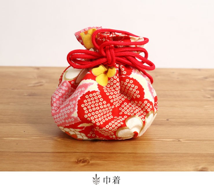 七五三 被布 3才用 「紅一点」 女児着物セット 被布セット - 正絹・花