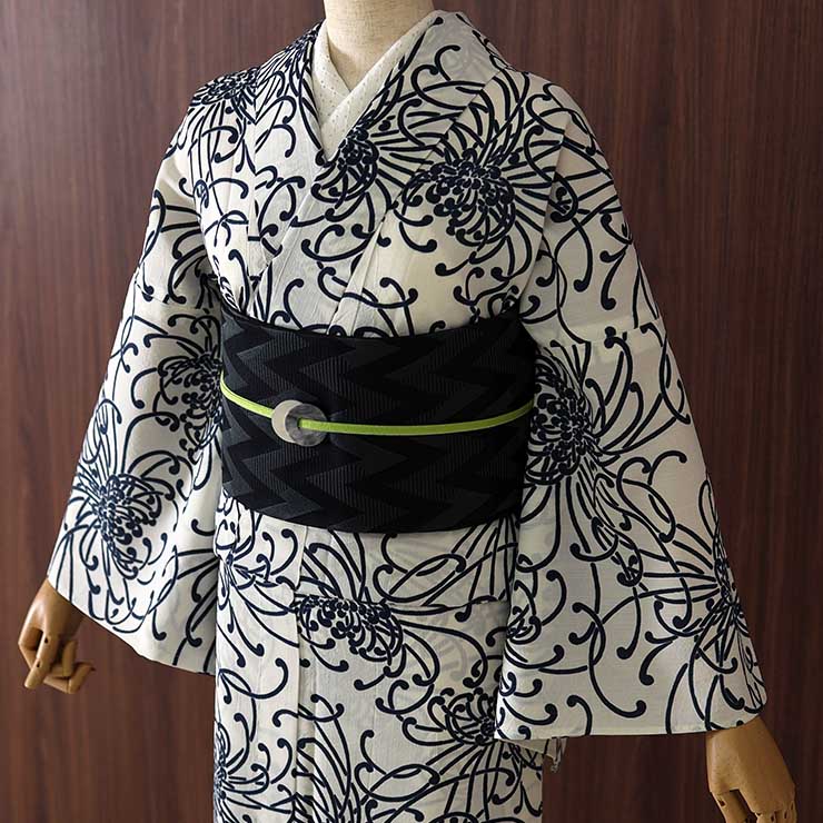 セオα] 浴衣 乱菊 (オフシロ) ゆかた セオアルファ CEOα 仕立て上がり