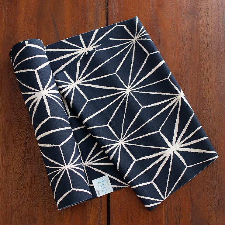 セオα] 浴衣 反物 にじみ麻の葉 (濃紺色) 洗える ゆかた 夏きもの 月華