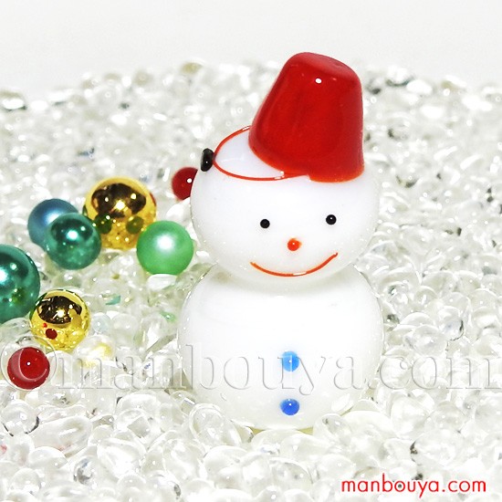 雪だるま ミニチュア ガラス細工 クリスマス 飾り グラススクエア ゆき