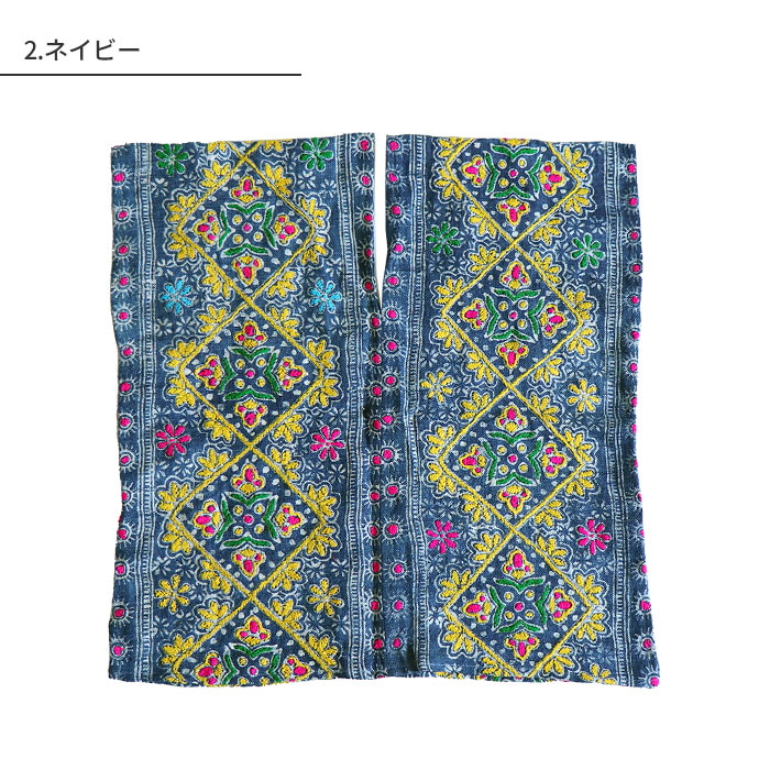 エスニック トップス カットソー 貫頭衣 Vネック モン族 民族 刺繍