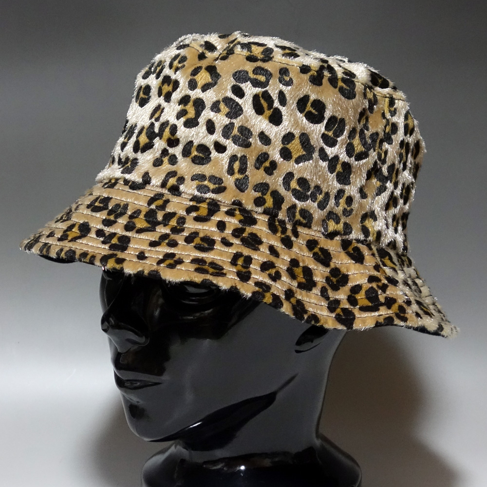 バケットハット メンズ レディース レオパード柄 ヒョウ柄 ファー ボア