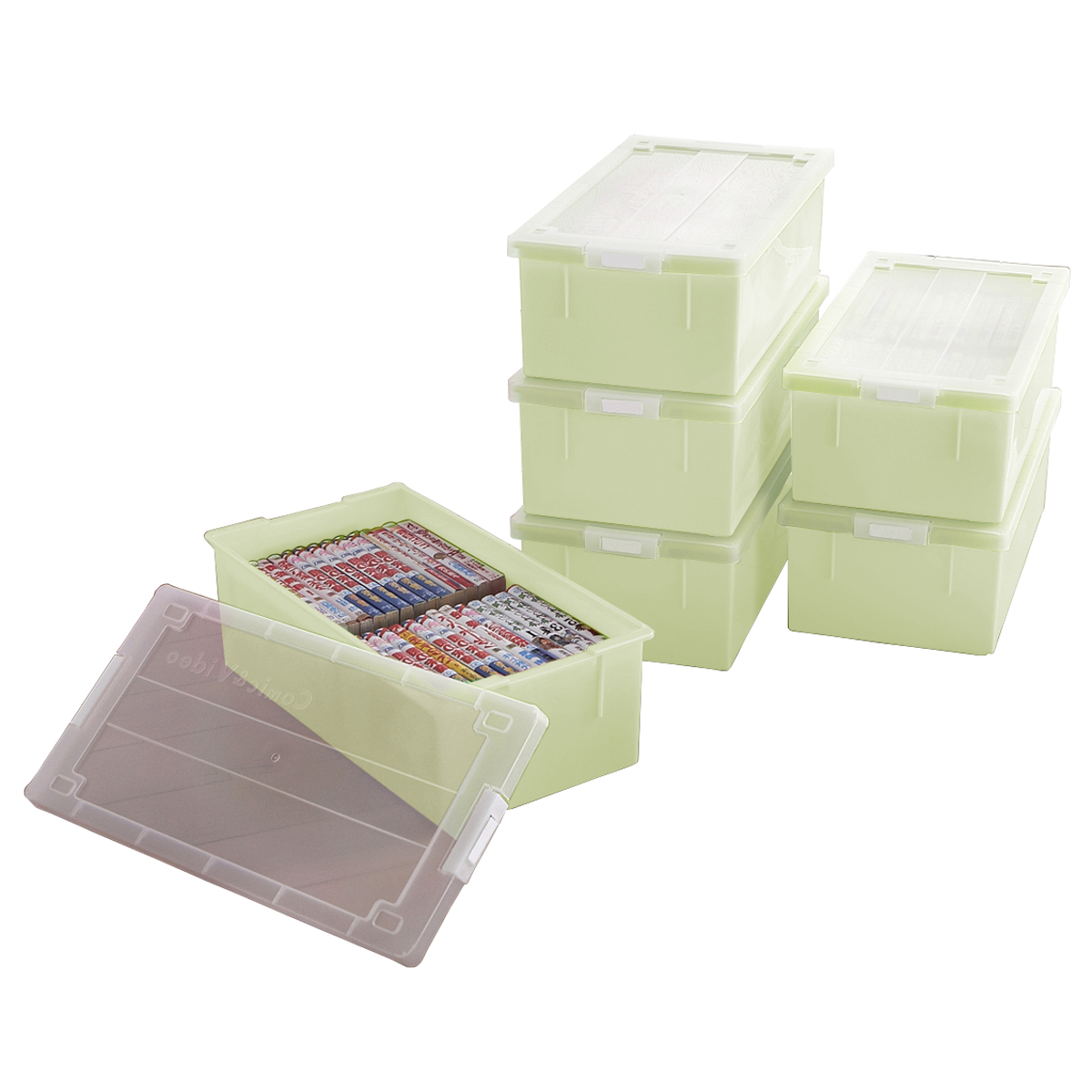 コミック 漫画 ビデオ ゲームソフト バックル式 フタ付き 収納ケース