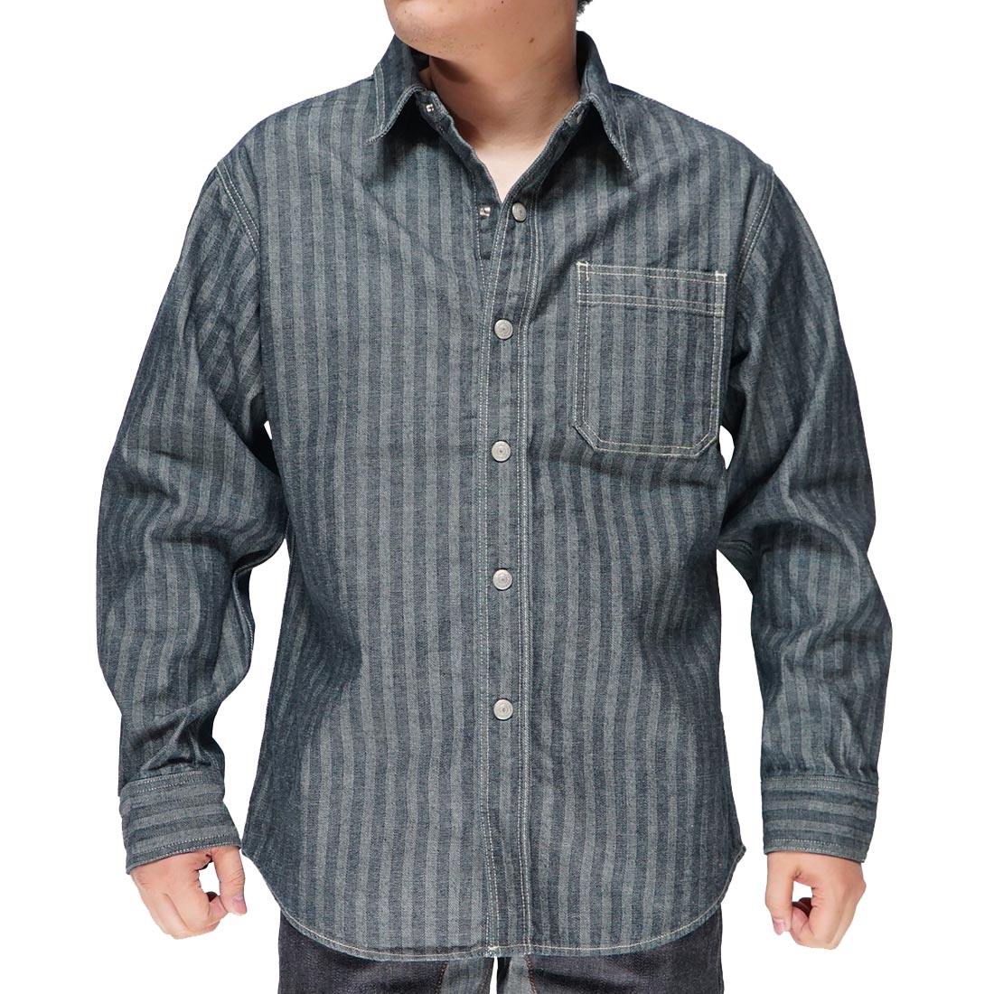 児島ジーンズ KOJIMA GENES ヘリンボーン ワーク シャツ ジャケット