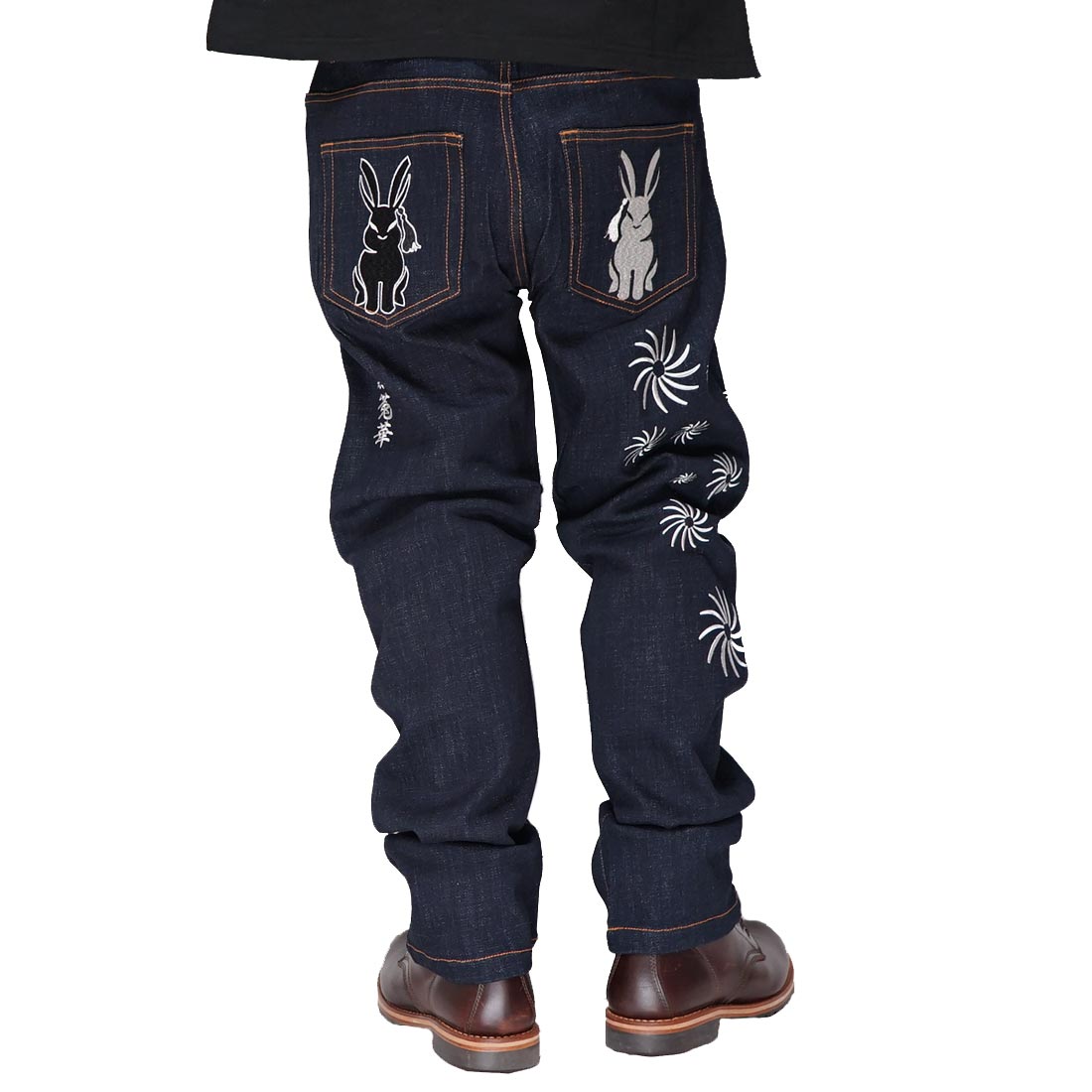 黒菟華 kurotoka 和柄 ジーンズ デニム メンズ 兎 うさぎ ジャンボ菟