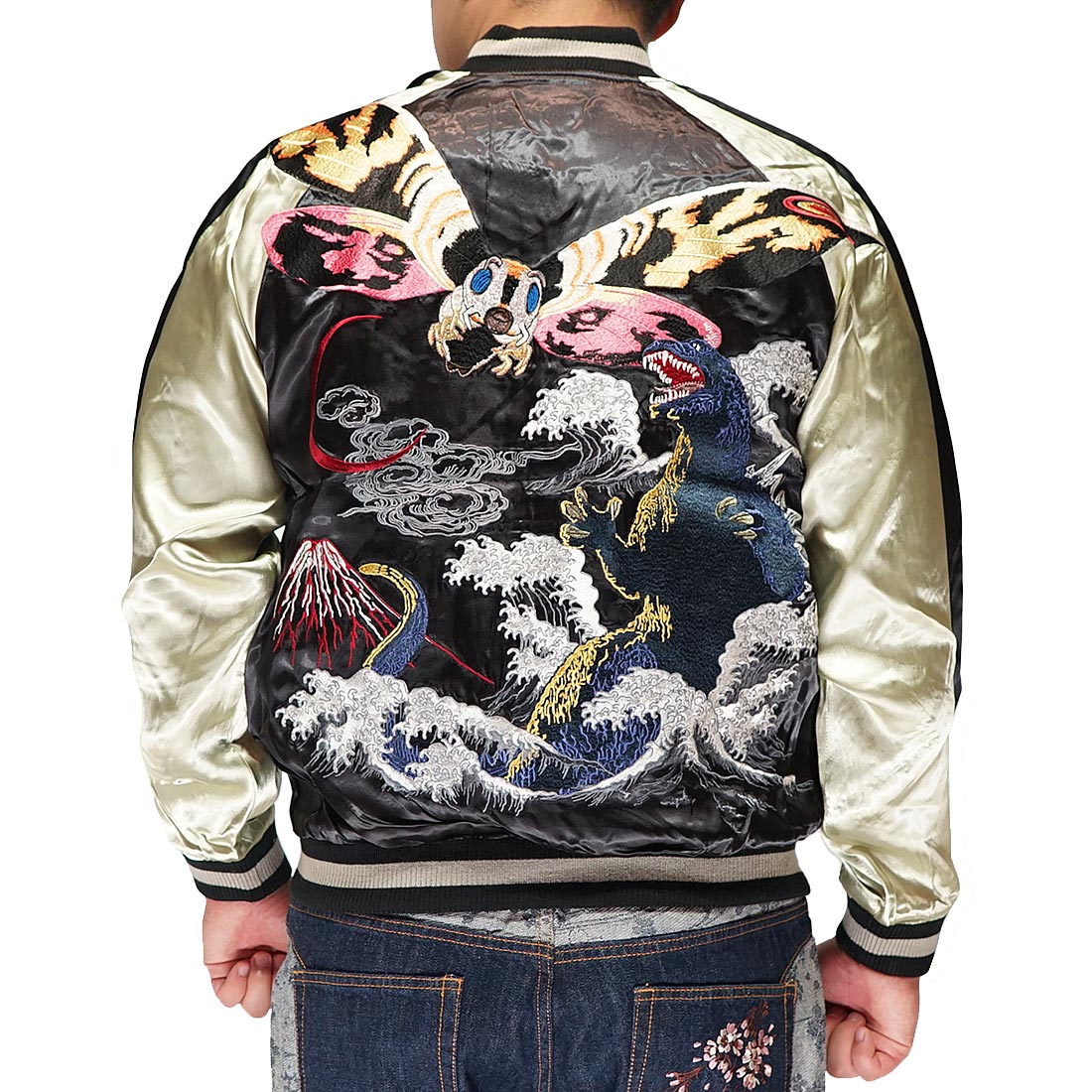 ゴジラ モスラ リバーシブル スカジャン TEN STRIKE テンストライク