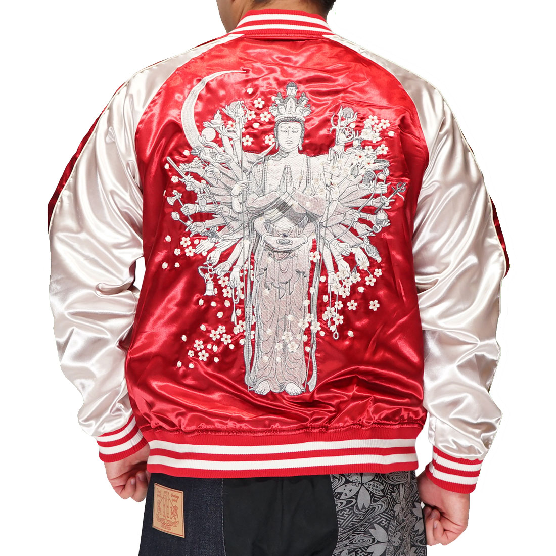 朧 おぼろ スカジャン 和柄 メンズ 千手観音 刺繍 スーベニア