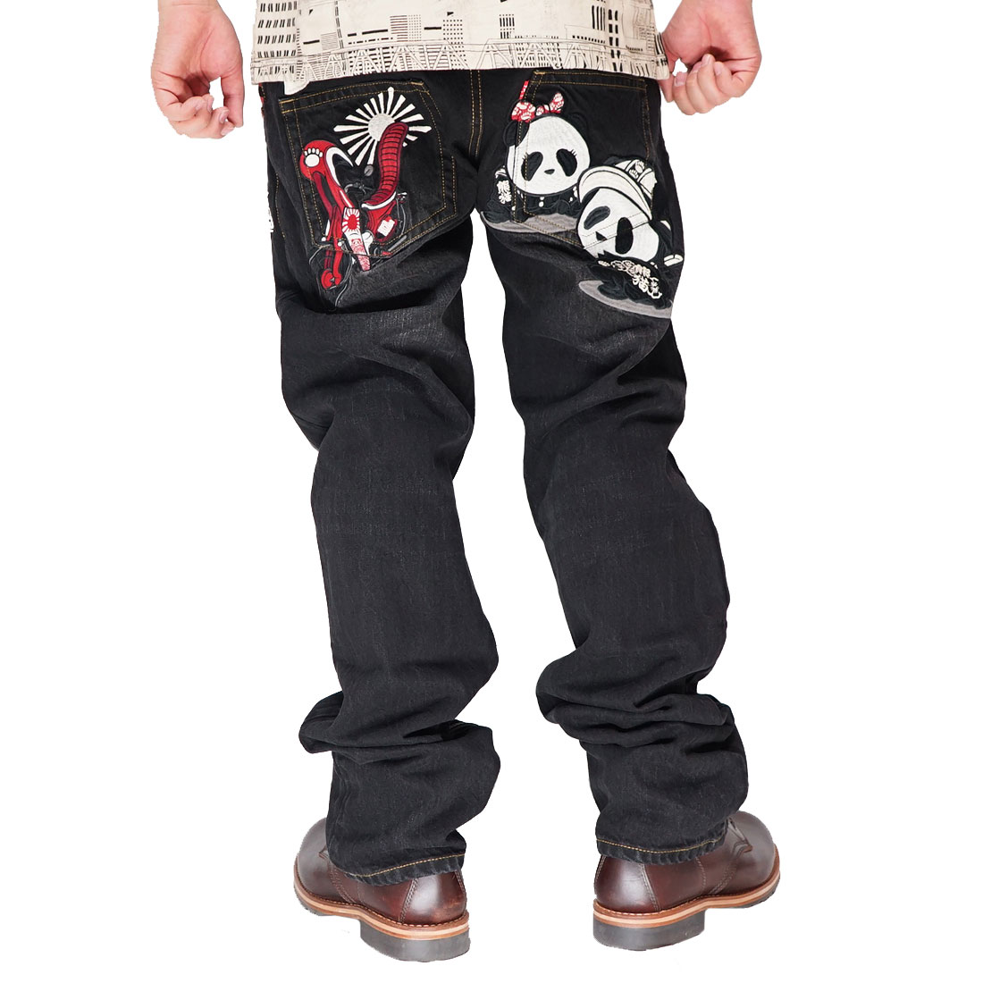 PANDIESTA（パンディエスタ） パンダ 熊猫謹製 刺繍 ジーンズ デニム