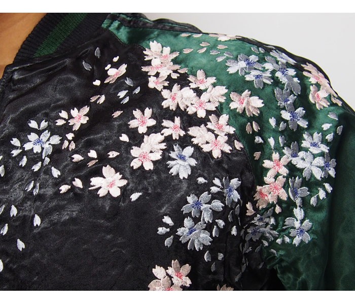 satori[さとり] 花魁髑髏 刺繍 リバーシブル 和柄スカ : ジーンズ