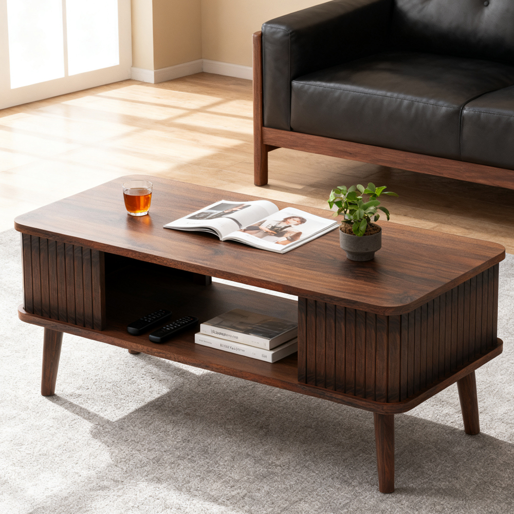 ローテーブル テーブル センターテーブル 幅77cm 棚付き おしゃれ 北欧