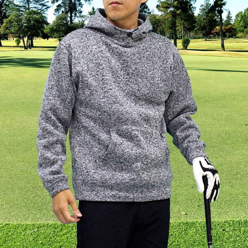 ゴルフ パーカー メンズ ゴルフウェア ニットフリース 暖かい裏起毛