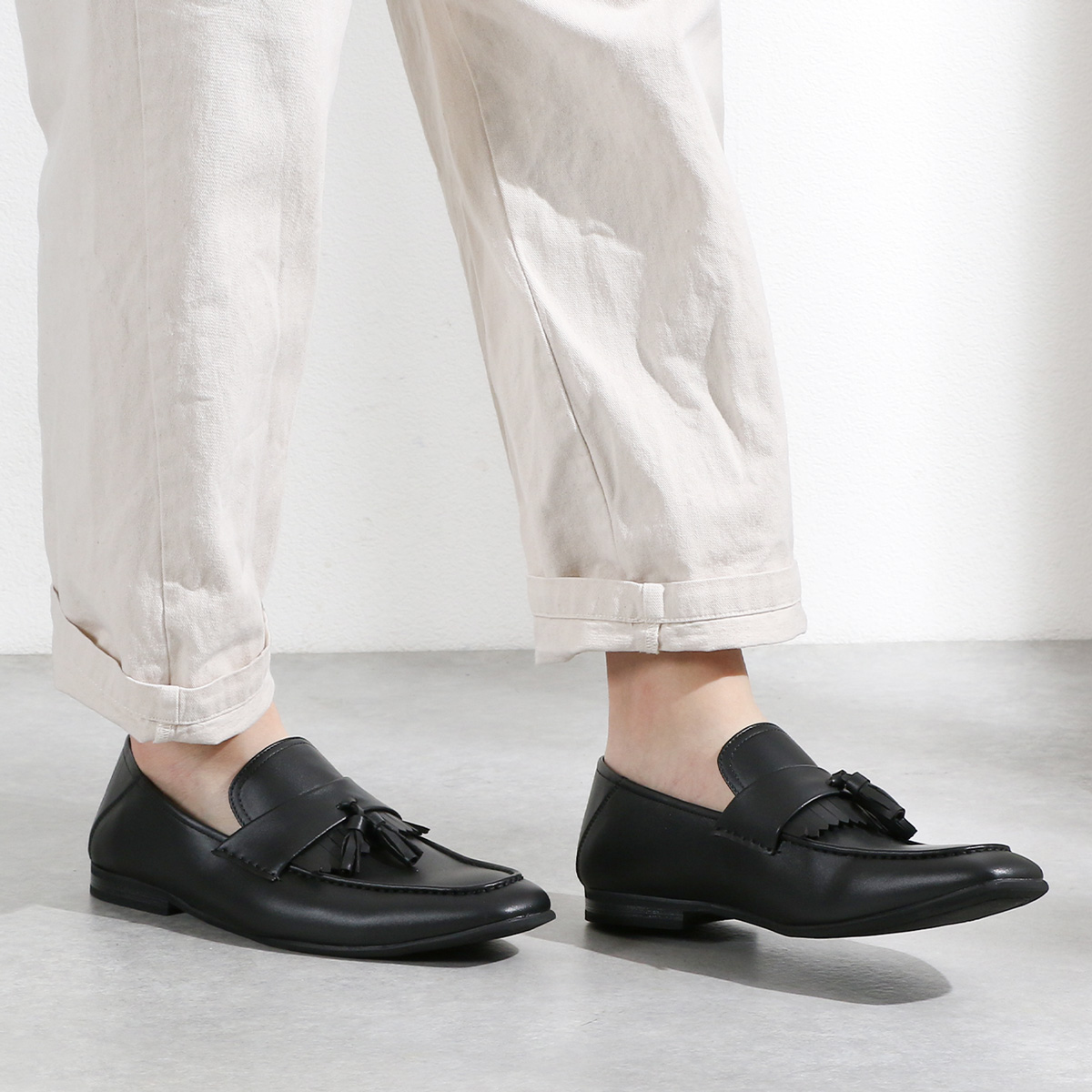 AAA+（サンエープラス） 靴 タッセルローファー フリンジ メンズ