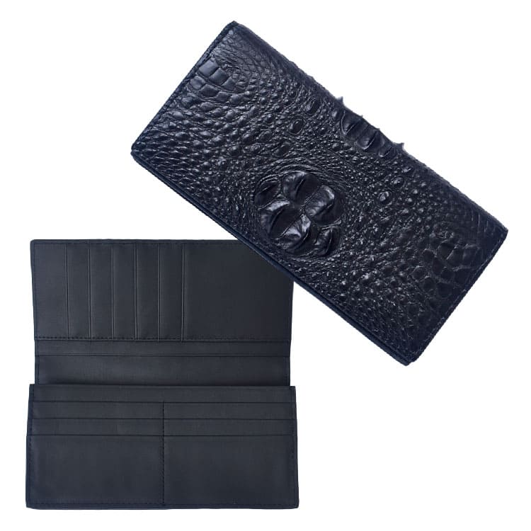 長財布 クロコダイル メンズ 札入 ワニ革 クラウンマーク 本革 一枚革