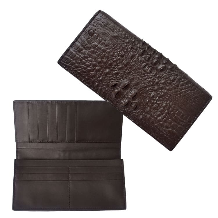 長財布 クロコダイル メンズ 札入 ワニ革 クラウンマーク 本革 一枚革