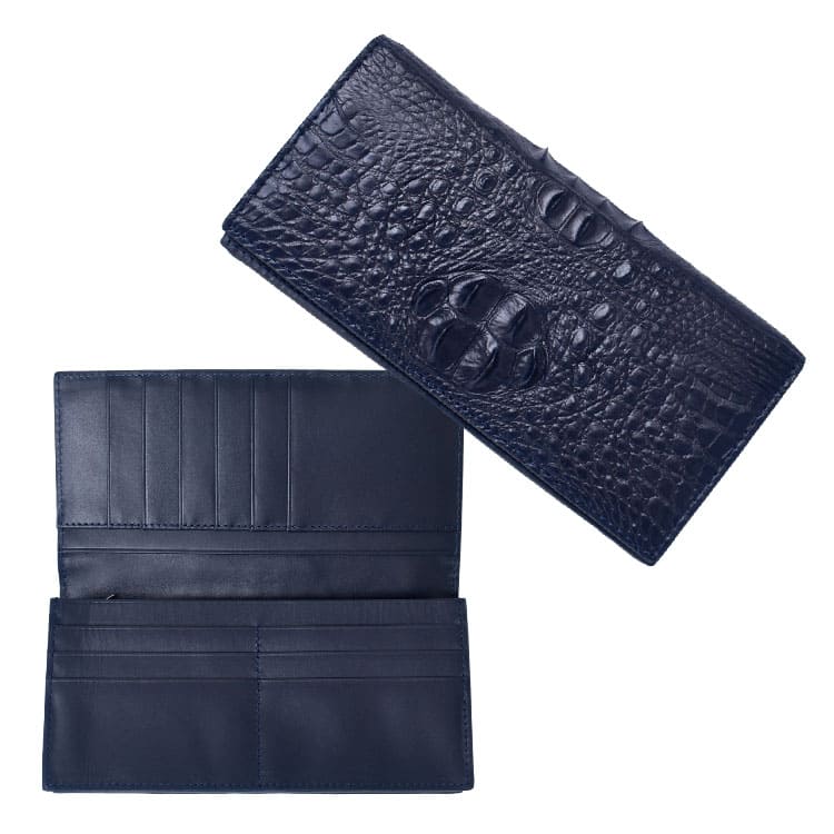 長財布 クロコダイル メンズ 札入 ワニ革 クラウンマーク 本革 一枚革