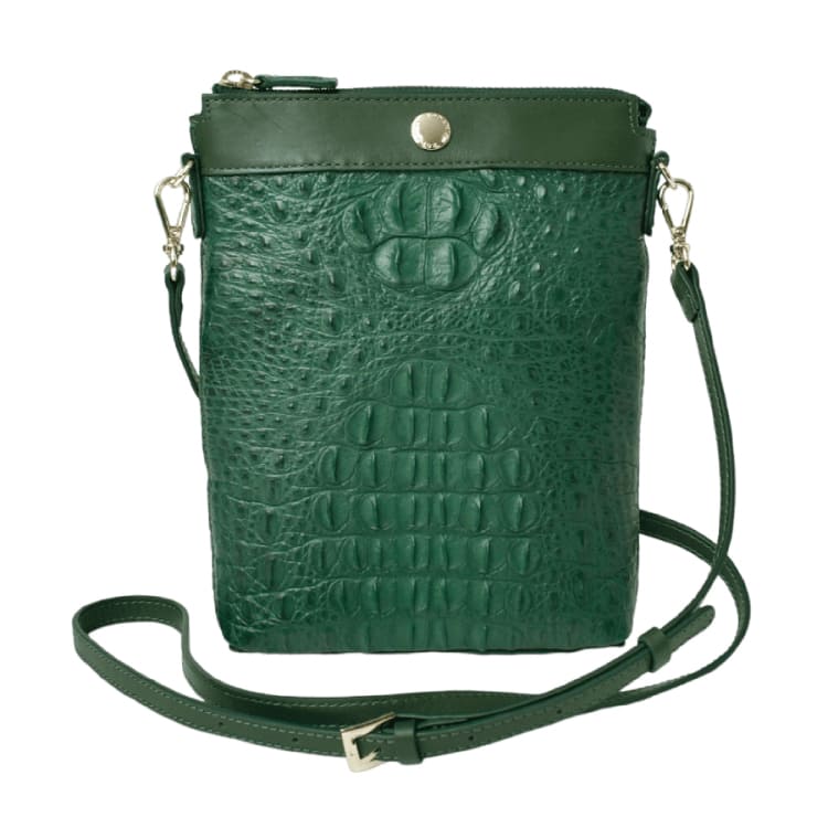 クロコダイル ショルダーバッグ レディース 本革 クラウンマーク