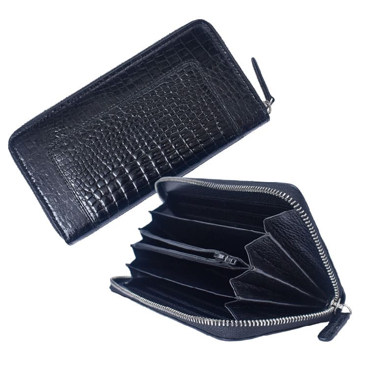 クロコダイル 長財布 メンズ レディース 鰐革 シャイニング ラウンド