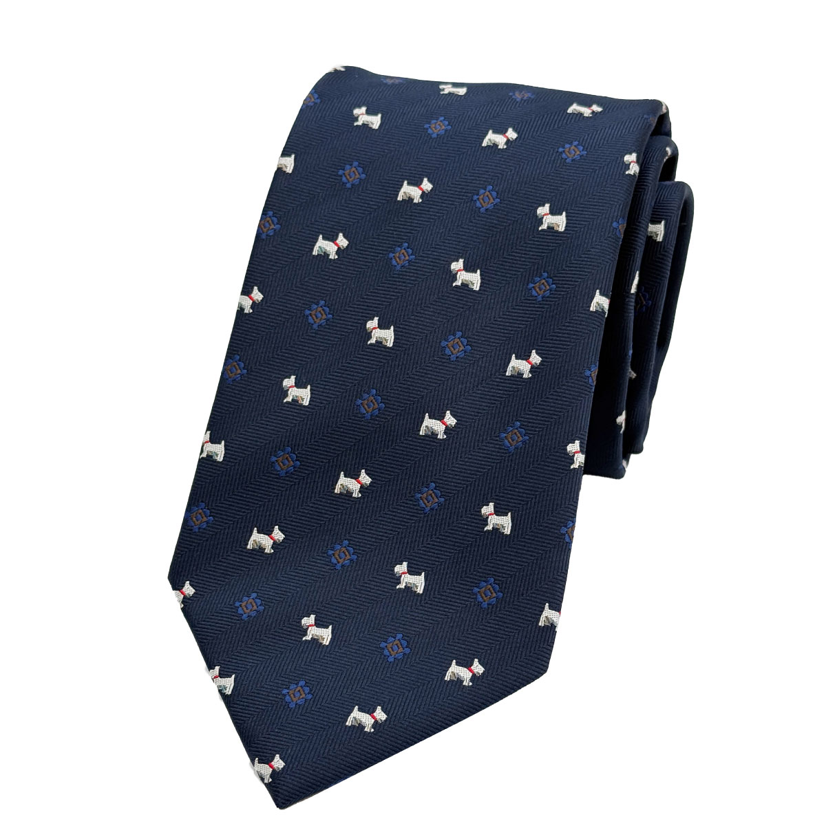 ネクタイ ドッグ 犬 モチーフ柄 テリア コーギー パグ ダックスフント