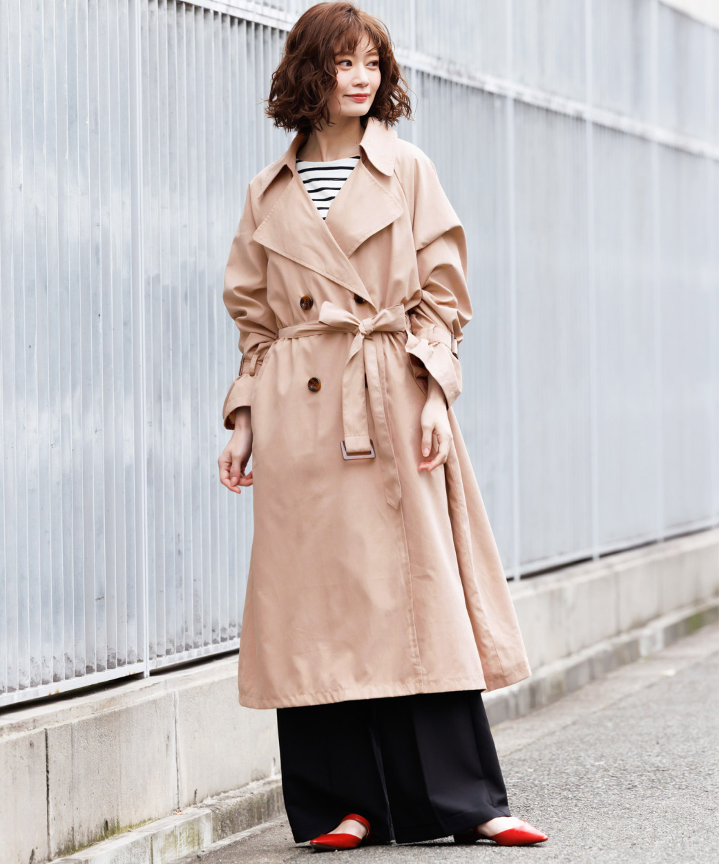 レディース アウター キャンディスリーブ トレンチコート スプリング