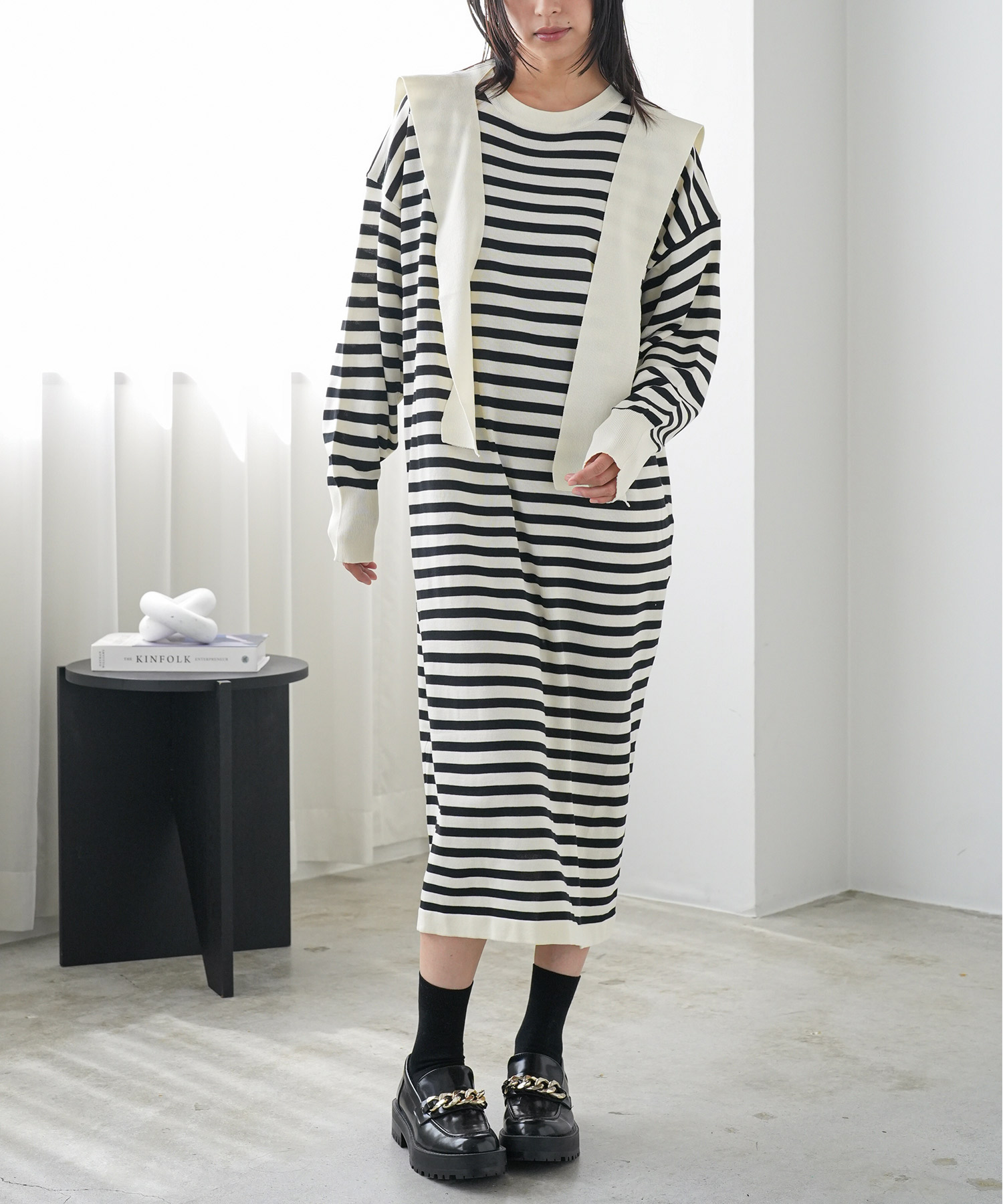 mili an deni（ミリアンデニ） セーラーニットワンピース ニット