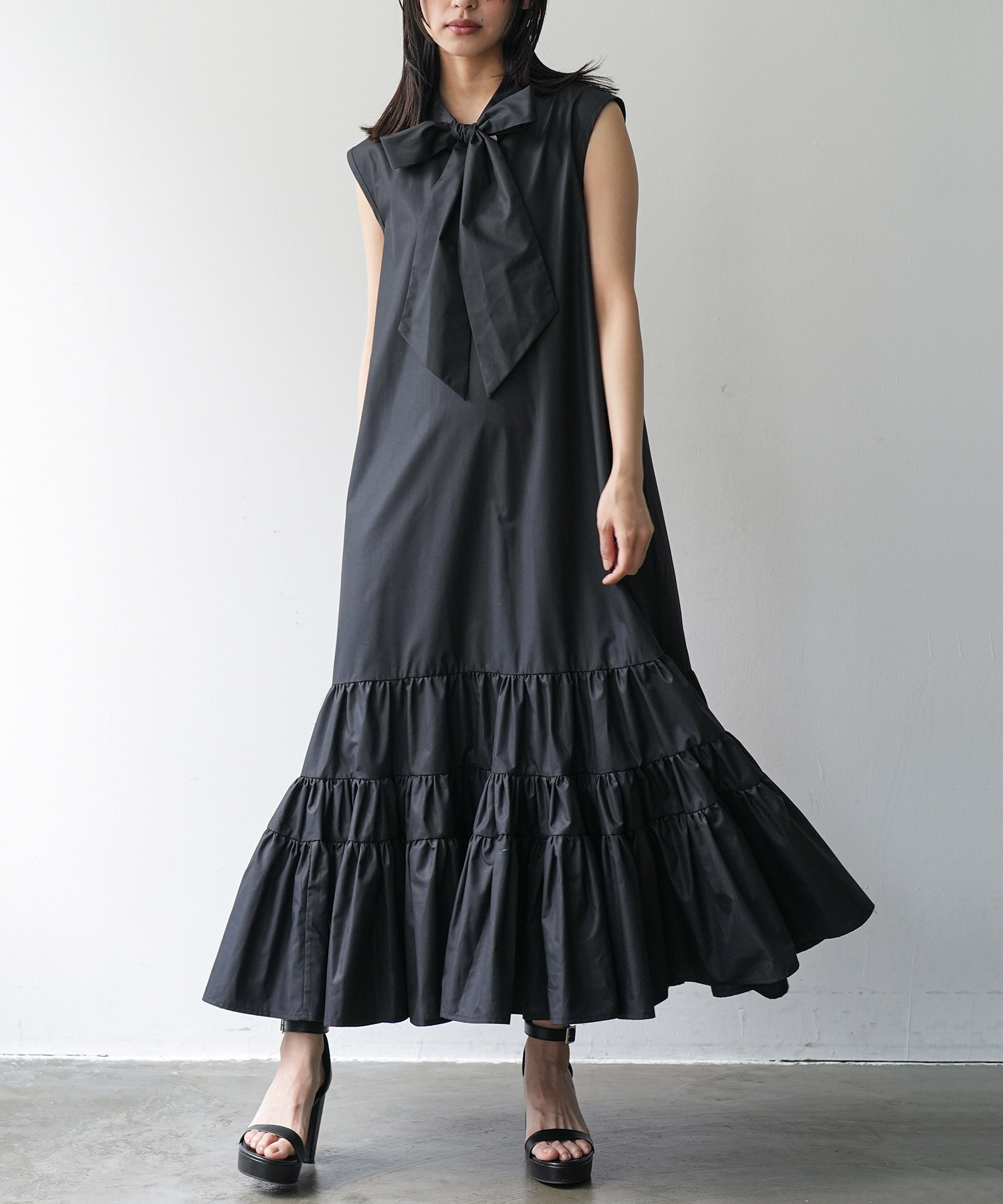 前後2WAYリボンタイワンピース レディース 前後2WAY リボンワンピ