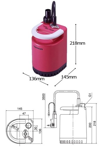 寺田ポンプ 小型水中ポンプ ファミリーポンプ SL-102 (口径25mm