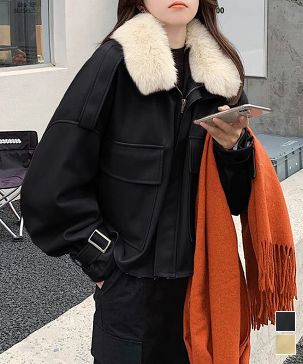 miniministore（ミニミニストア） ファーライダースジャケットフェイク