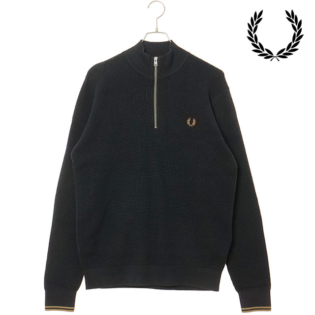 FRED PERRY（フレッドペリー） メンズ ワッフルステッチ ハーフジップ