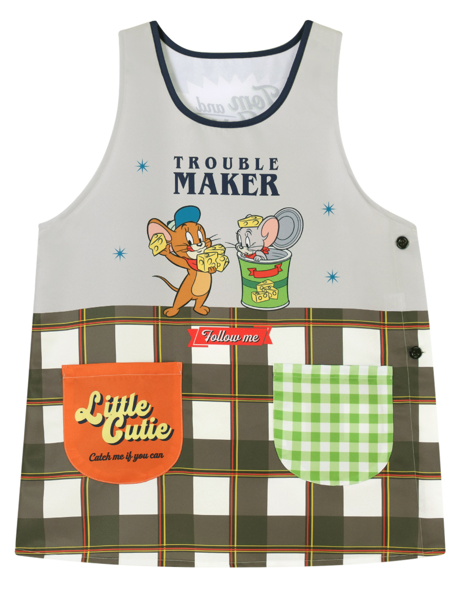 メール便送料無料】 エプロン 保育士 キャラクター プリント トムと